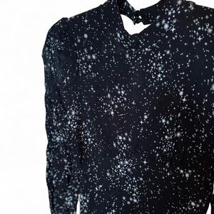 Forever 21 Celestial Maxi Dress Open Back Side Slit Size Small